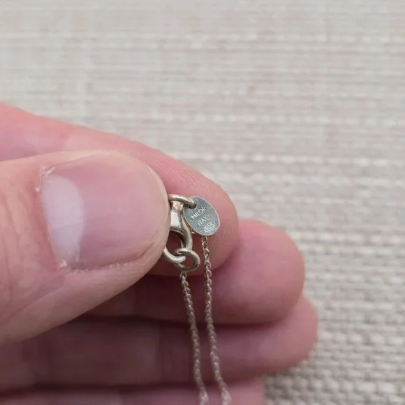 18 Inch Sterling Silver Unique Palm Tree Pendant Rustic Necklace A5947 - Picture 5 of 7